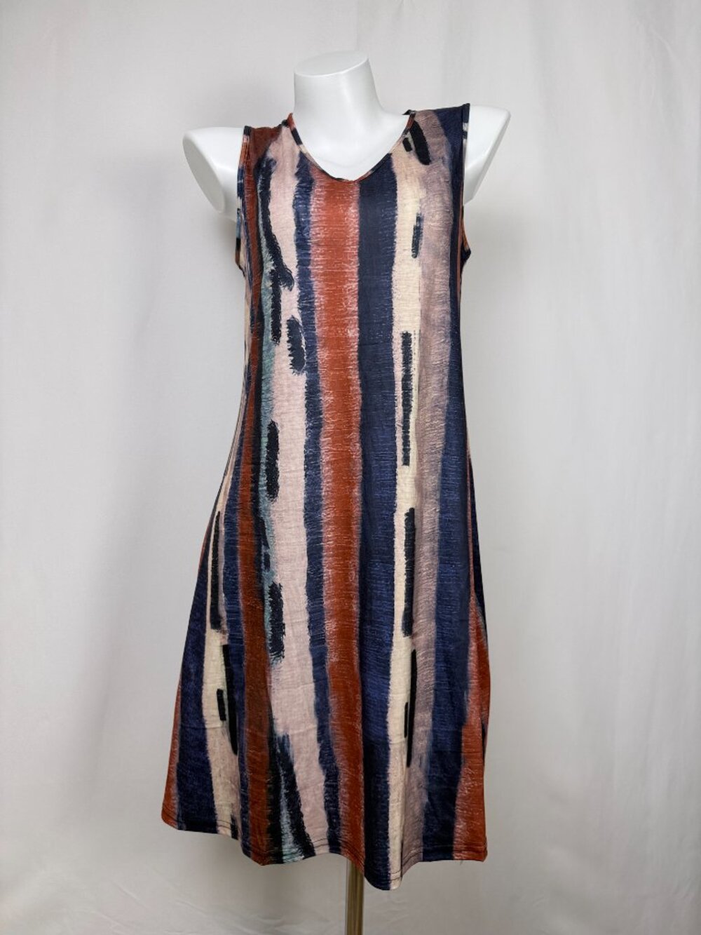 Emery Rose Vertical Stripe Sleeveless Dress M Summer Sundress Casual Boho